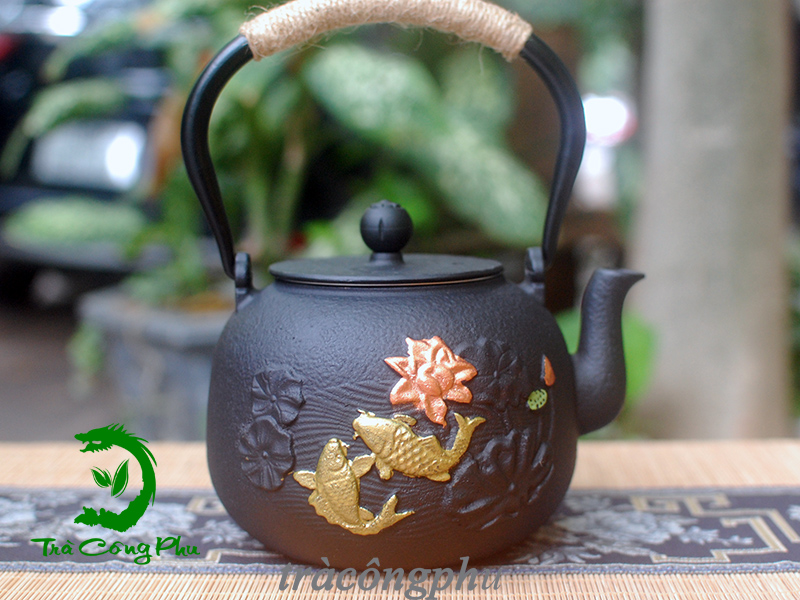 Ấm Gang Tetsubin Cá Chép Hoa Sen - TSB20